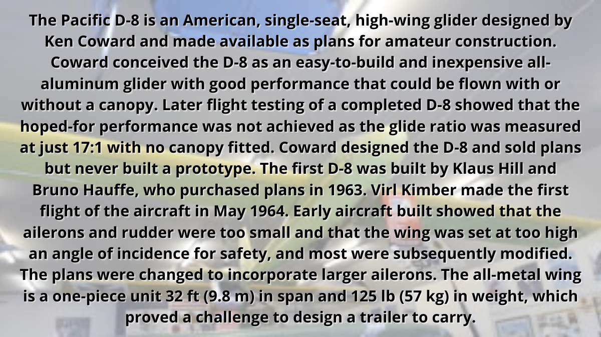 Pacific D-8 Glider History