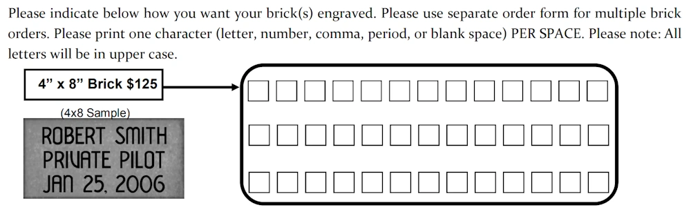 Brick Order Form